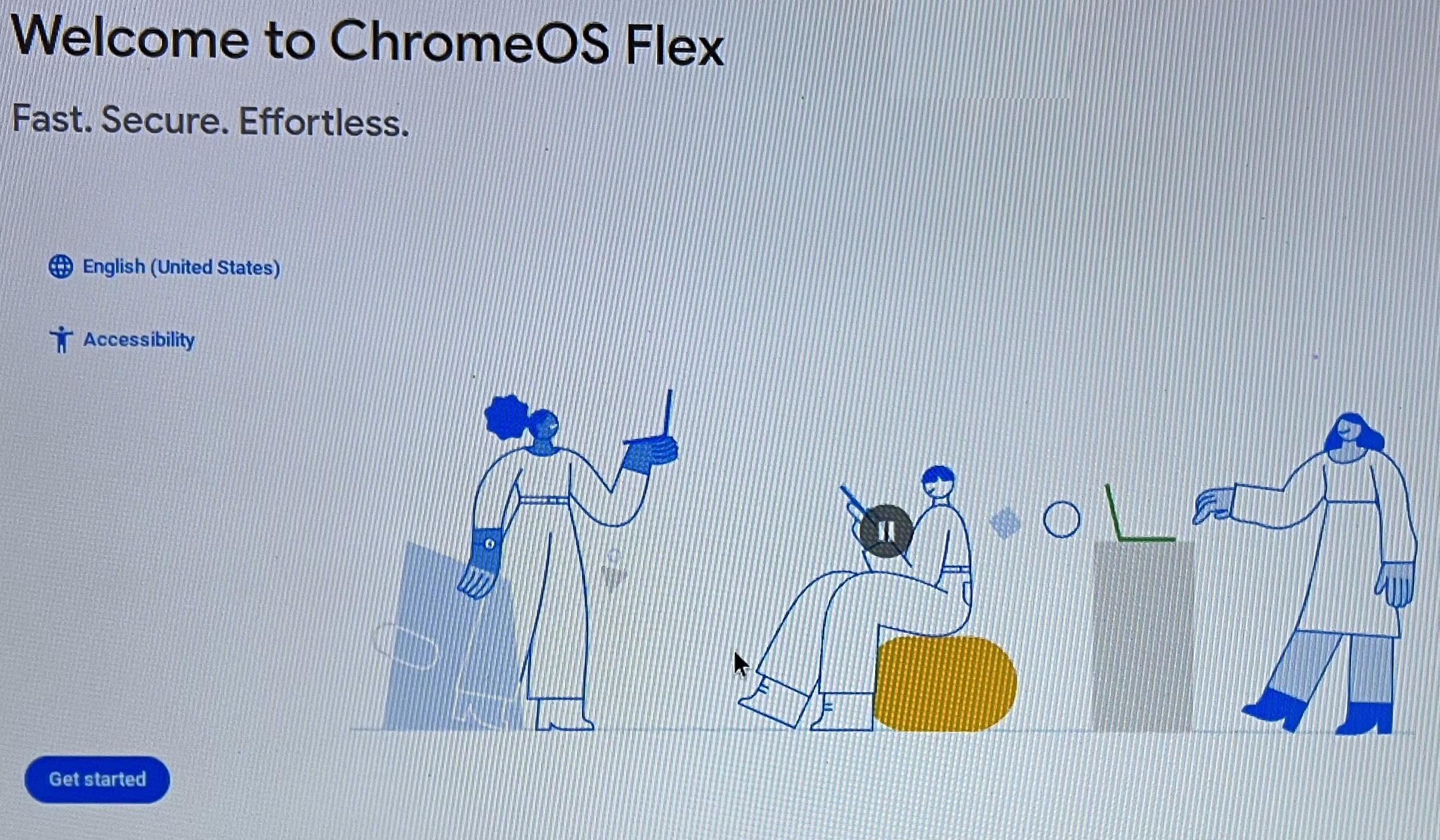 Initial ChromeOS Flex Install screen