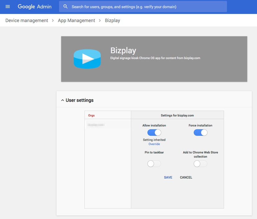 Configure User Settings of Bizplay app